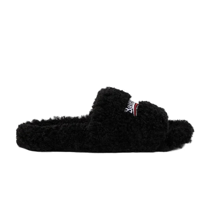 Balenciaga Furry Slide Black