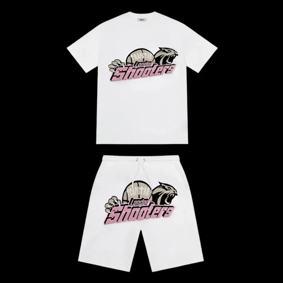Trapstar Shooters Short Set White/Pink